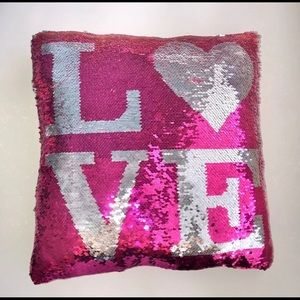Sequin LOVE Decor Pillow